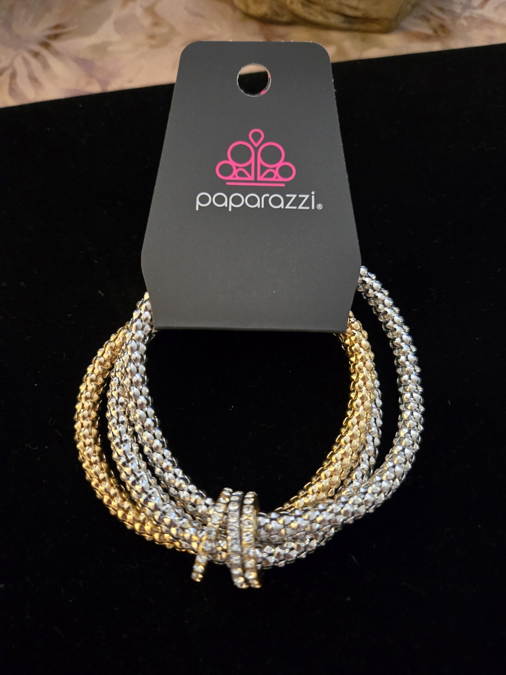 paparazzi Gold & Silver Twisted Sparkle Coil Bracelet